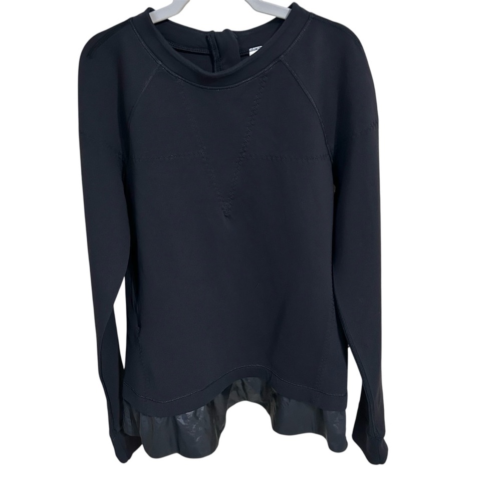 Ivivva By Lululemon Black Peplum Neoprene LS Swim Rashguard Top Pocket Sz L 14